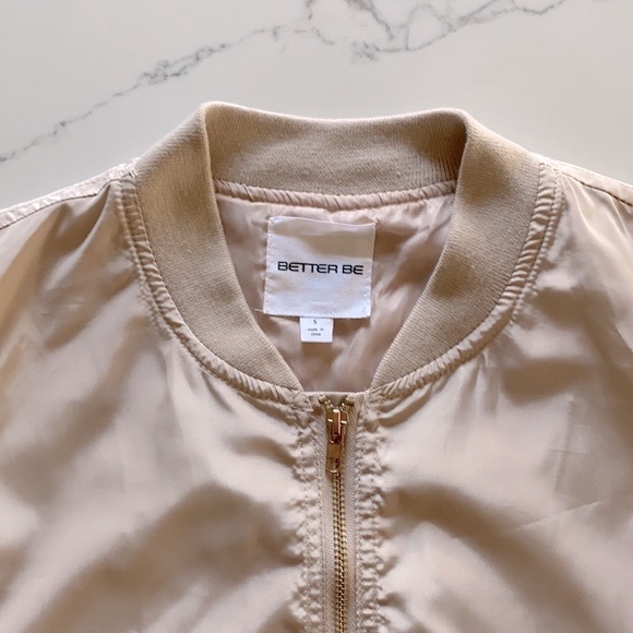 Light Beige/Pink Cute Bomber Jacket - Picture 3 of 8